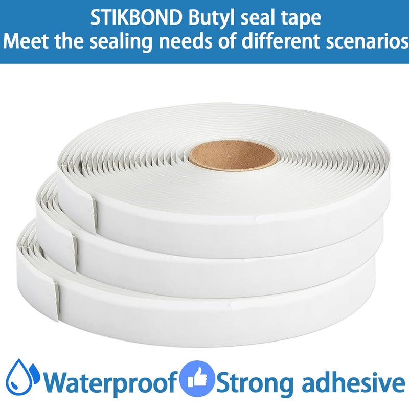 STIKBOND 3-Packs Grey Butyl Putty Tape 1/8-Inch x 3/4-Inch x 30-Foot for RV Repair,Boat Sealing ,EDPM Rubber Roof Patching ,Window Repair, Vent Sealing and Home Repair - Image 3